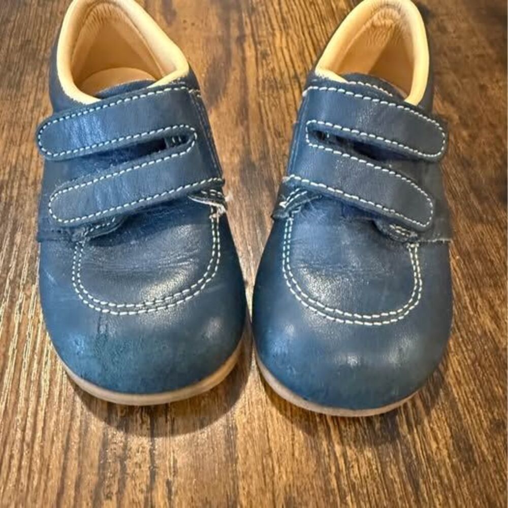 Vintage Step & Stride Blue Leather Toddler Shoes Size 4.5 D